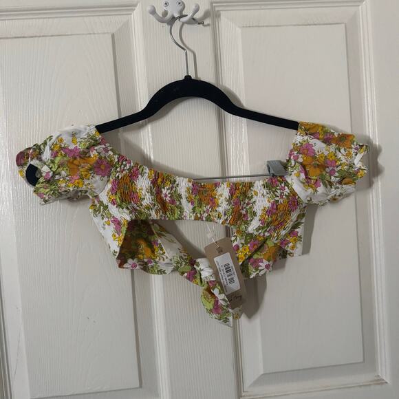 NWT Her Pony The Label Bambi Tie Front Floral Crop Top Size 6 - Picture 2 of 7